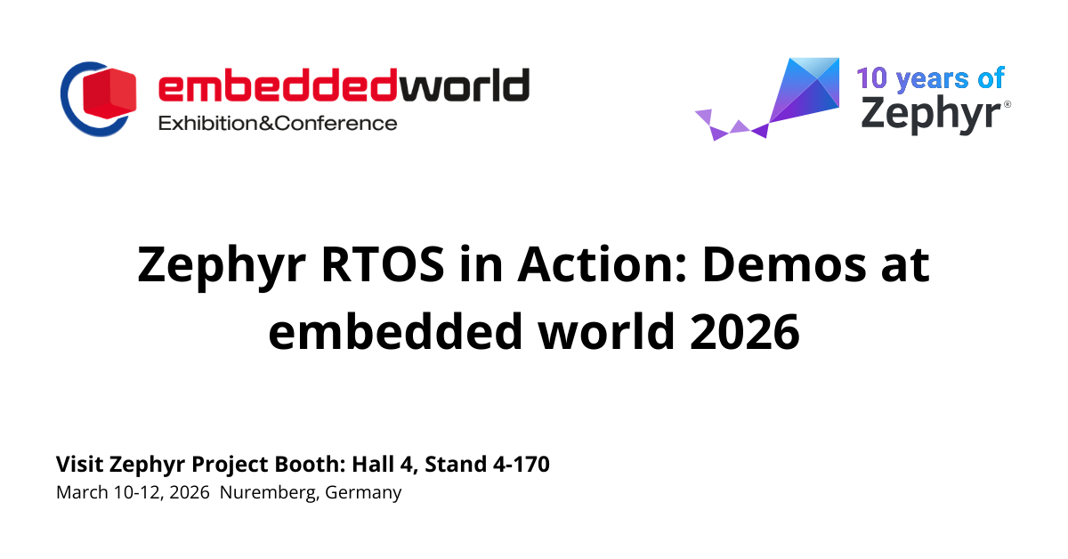 Zephyr RTOS in Action Demos at embedded world 2026 - Blog that covers all about the demos based on Zephyr RTOS