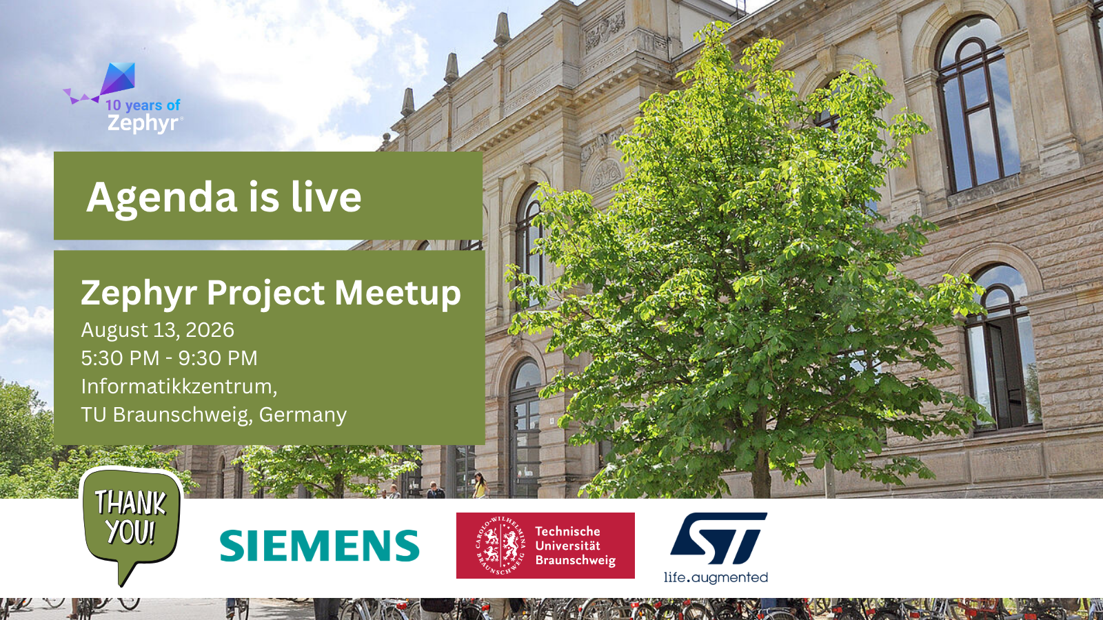 register Soon - Zephyr project meetup (August 13, 2026)- Braunschweig, Germany