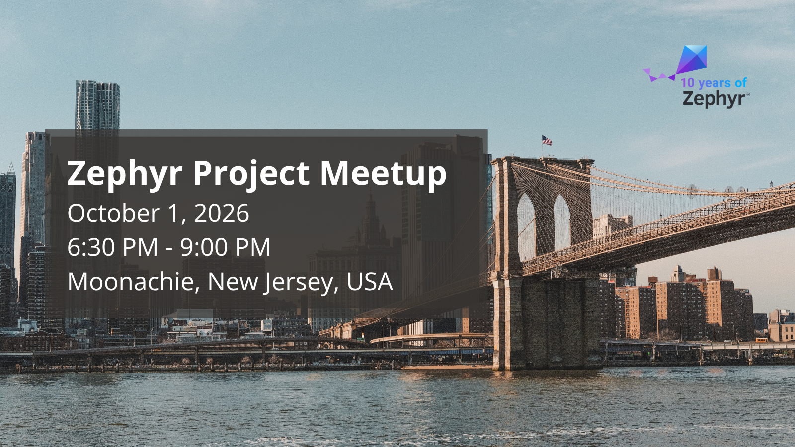 Zephyr project meetup (October 1, 2026) - Moonachie, New Jersey, USA