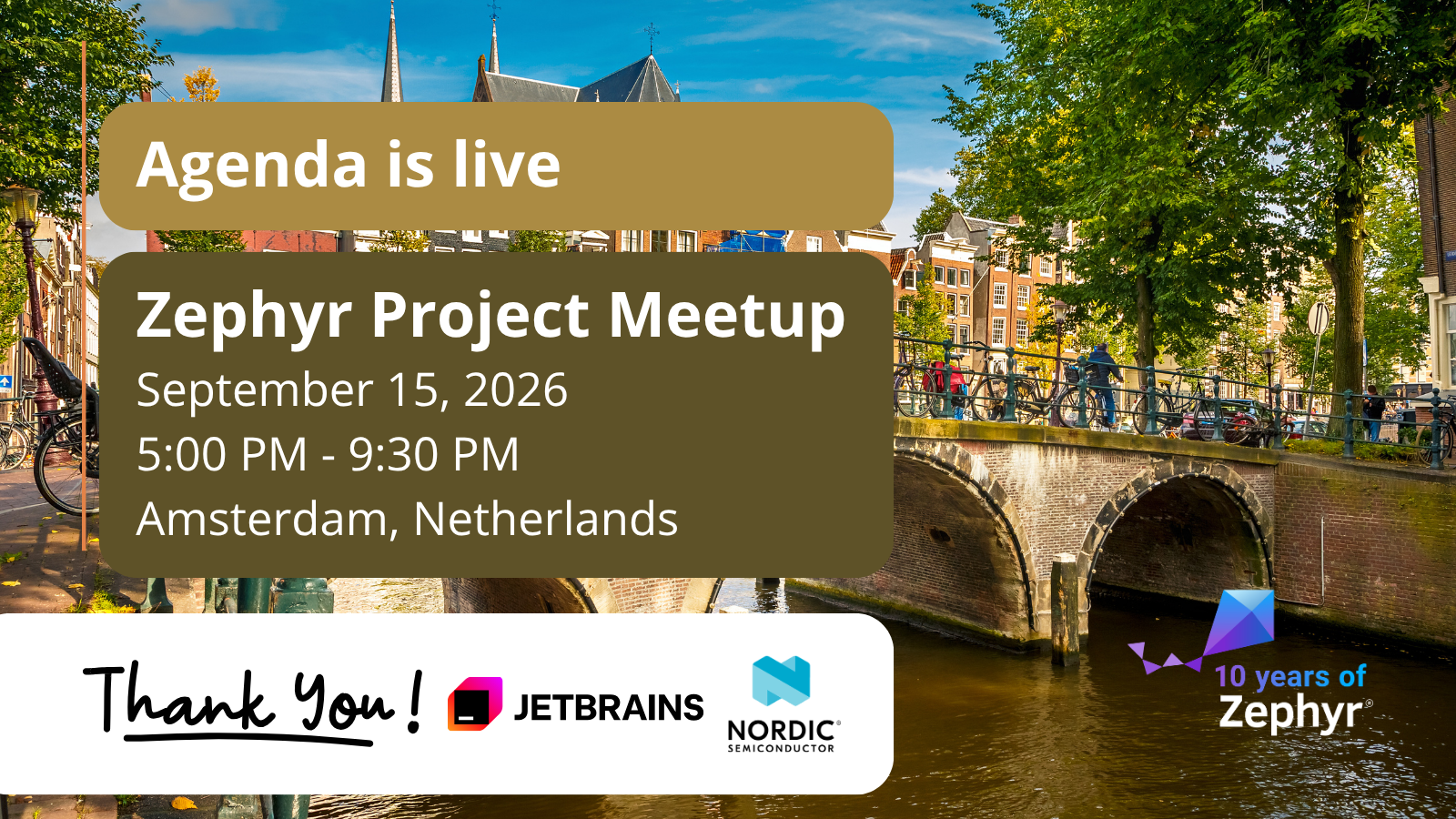 Agenda is live - Zephyr project meetup (Sep 15, 2026) - Amsterdam, Netherlands