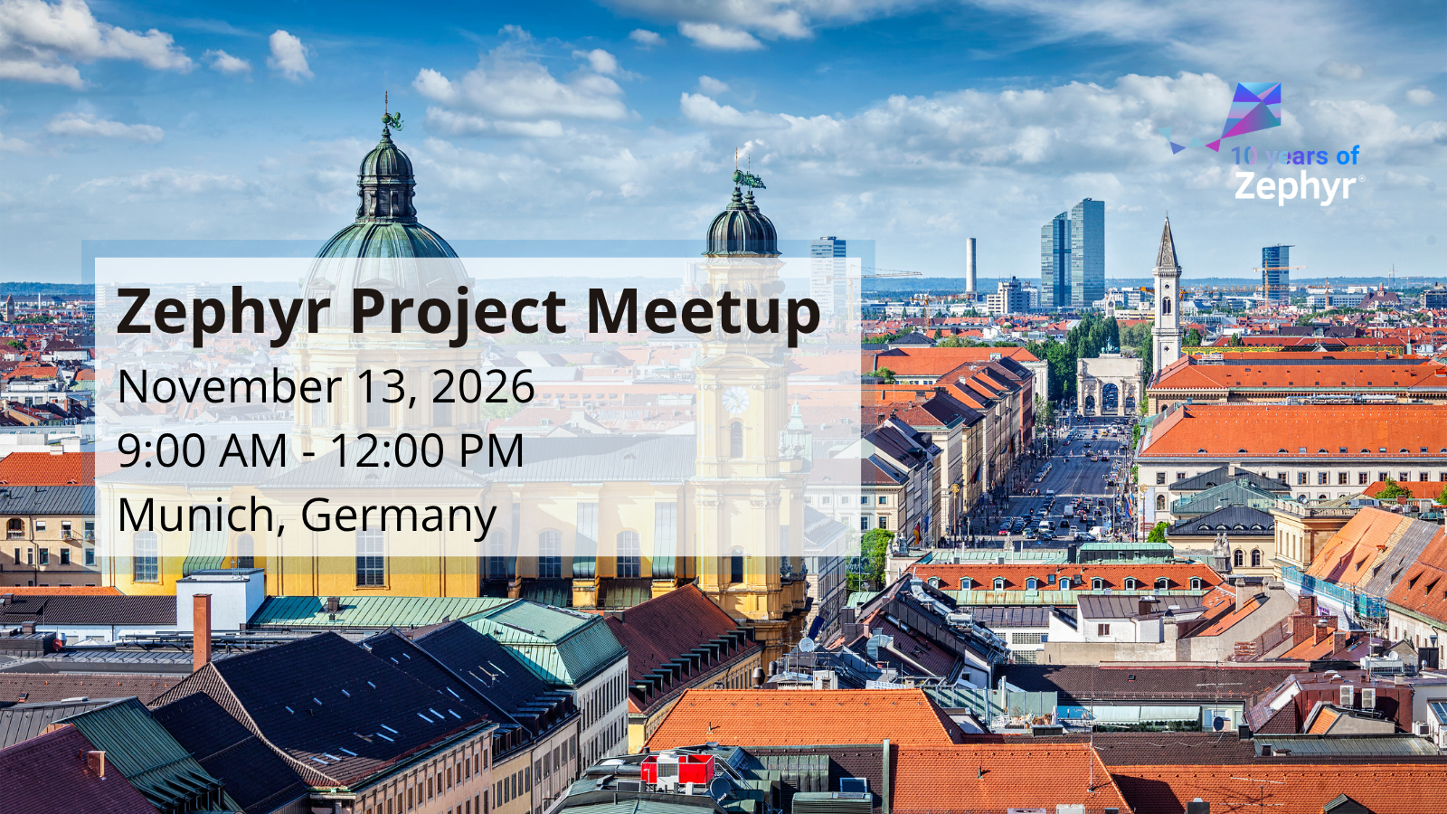 Zephyr Project Meetup - November 13, 2026 - Munich, Germany