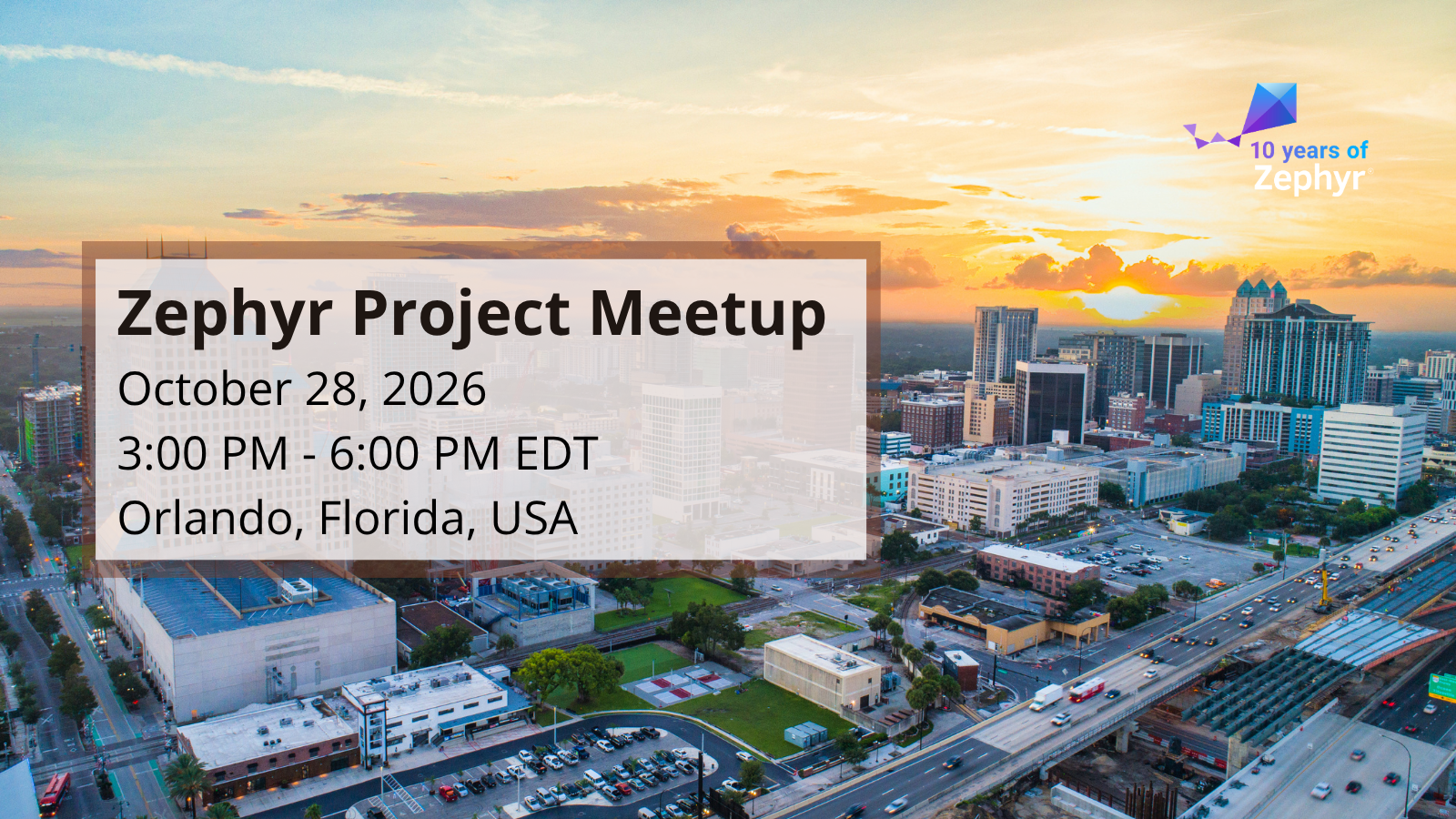 Zephyr Project Meetup (October 19, 2026) – San Francisco, California, USA